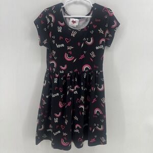 RMLA Black Dress w/ Hearts Girls size 7